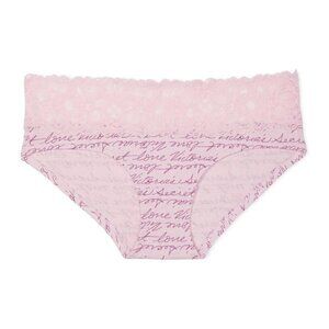 Victoria's Secret Cotton Pink Lace Waist Hiphugger Panty L | XL